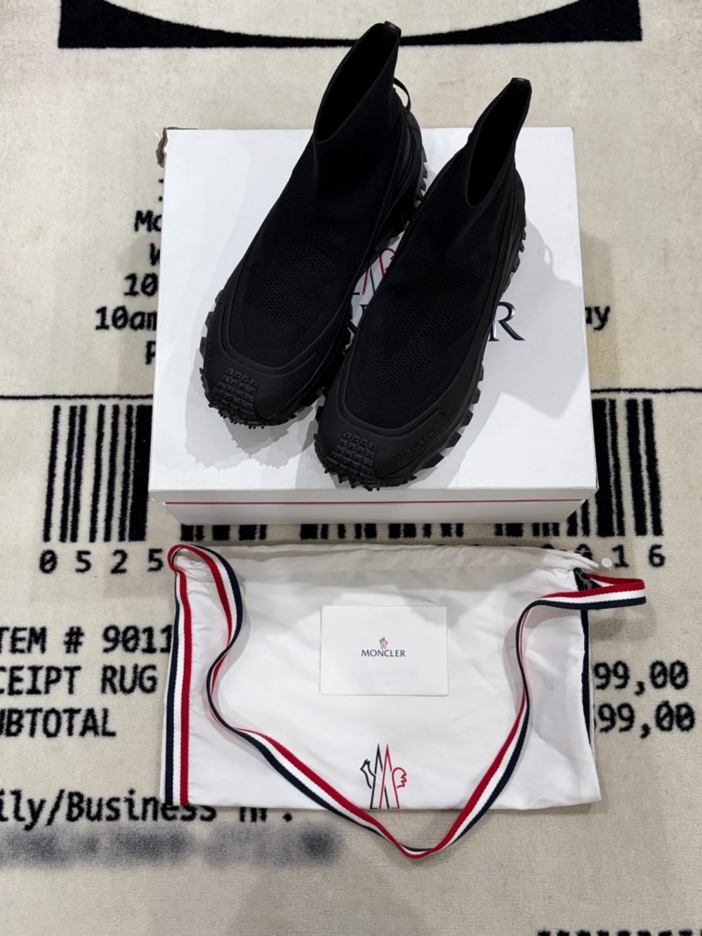 Moncler Trailgrip Knit Sock High Top Sneaker - Black 43eu - Picture 3 of 14